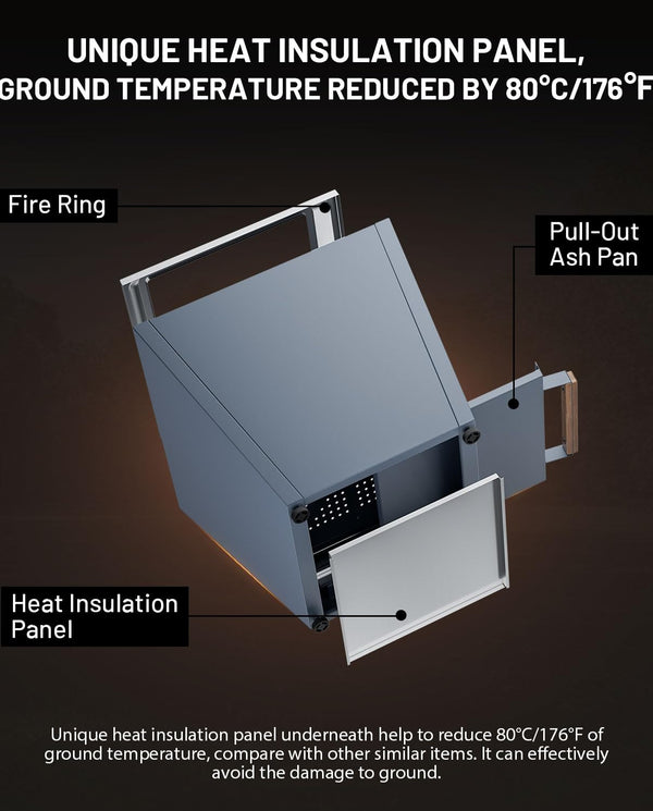 English Elm Cyberpit One 20-Inch Portable Smokeless Fire Pit With Pull-Out Ash Pan For Effortless Outdoor Fun W944P272775