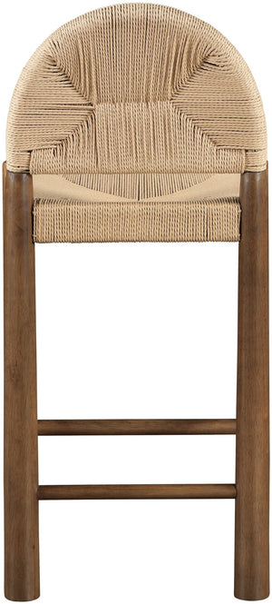 Meridian Furniture Bohemia Seagrass Wrapped Solid Wood Counter Stool for Kitchen Island or Breakfast Bar 333-C