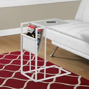 Homeroots White Modern Metal And Glass Tv Table   333010