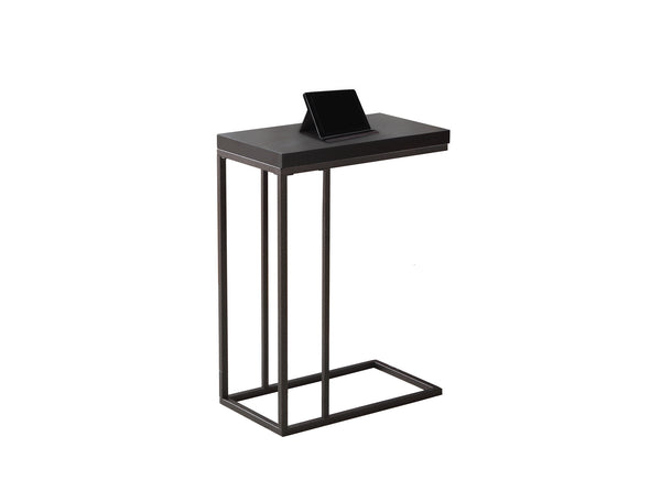 Homeroots 18.25" X 10.25" X 25.25" Cappuccino Particle Board Metal  Accent Table Cappuccino  333019