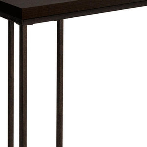 HomeRoots 18.25" Modern Accent Table - Durable Particle Board & Metal Design for Stylish Small Space Solutions Cappuccino 333019