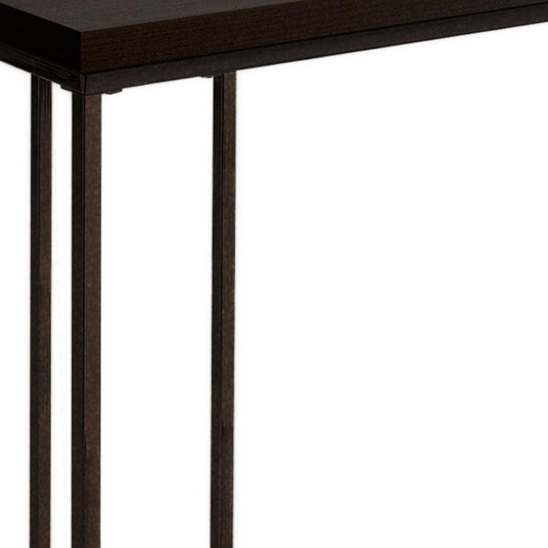 HomeRoots 18.25" Modern Accent Table - Durable Particle Board & Metal Design for Stylish Small Space Solutions Cappuccino 333019