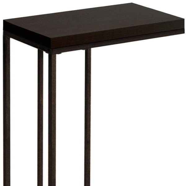 HomeRoots 18.25" Modern Accent Table - Durable Particle Board & Metal Design for Stylish Small Space Solutions Cappuccino 333019