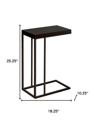 HomeRoots 18.25" Modern Accent Table - Durable Particle Board & Metal Design for Stylish Small Space Solutions Cappuccino 333019
