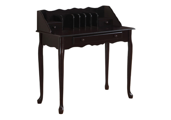 HomeRoots 18" Dark Brown Solid Wood Computer Desk - Elegant Storage Solution for Home Office & Workspace Cherry 333027