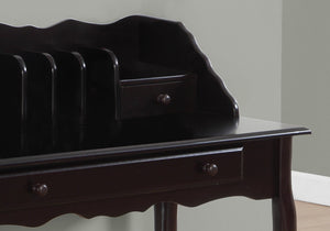 HomeRoots 18" Dark Brown Solid Wood Computer Desk - Elegant Storage Solution for Home Office & Workspace Cherry 333027