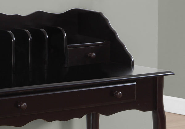 HomeRoots 18" Dark Brown Solid Wood Computer Desk - Elegant Storage Solution for Home Office & Workspace Cherry 333027