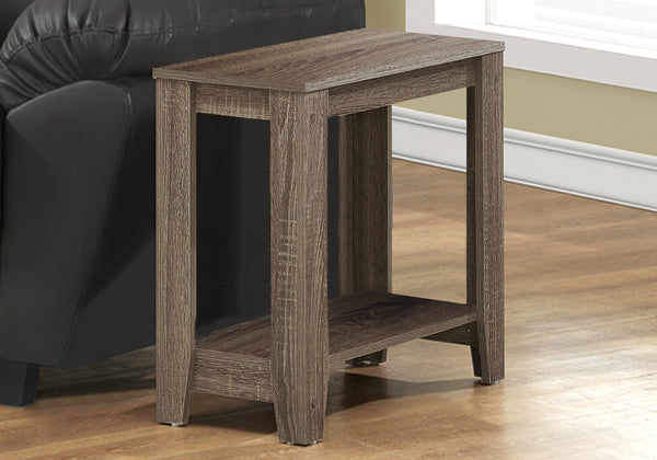 HomeRoots 22" Deep Taupe End Table with Shelf – Versatile Modern Design for Living Room, Bedroom, or Den Dark Taupe 333039