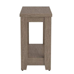 Homeroots 22" Deep Taupe End Table With Shelf Dark Taupe  333039