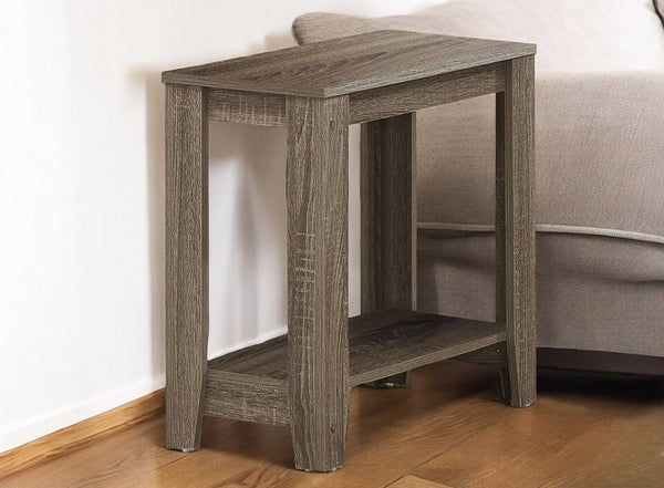 Homeroots 22" Deep Taupe End Table With Shelf Dark Taupe  333039