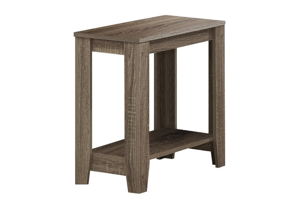 HomeRoots 22" Deep Taupe End Table with Shelf – Versatile Modern Design for Living Room, Bedroom, or Den Dark Taupe 333039