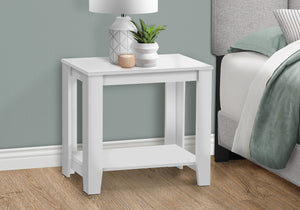 HomeRoots 22" Deep Taupe End Table with Shelf – Versatile Modern Design for Living Room, Bedroom, or Den White 333041