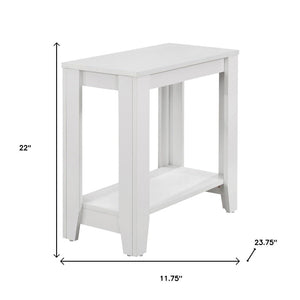 HomeRoots 22" Deep Taupe End Table with Shelf – Versatile Modern Design for Living Room, Bedroom, or Den White 333041