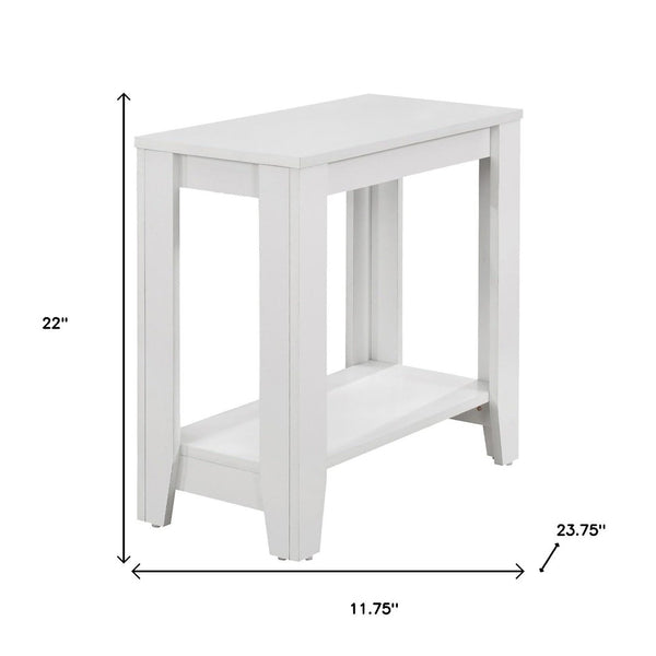 HomeRoots 22" Deep Taupe End Table with Shelf – Versatile Modern Design for Living Room, Bedroom, or Den White 333041
