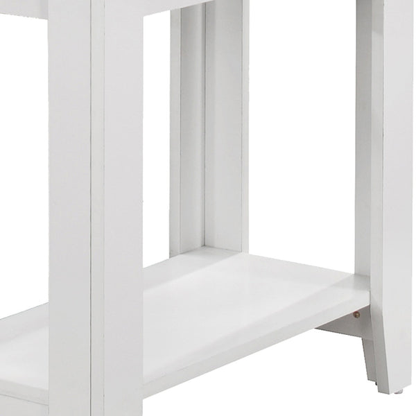 Homeroots 22" White Wood End Table With Shelf White  333041