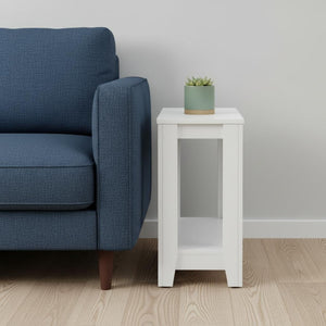 HomeRoots 22" Deep Taupe End Table with Shelf – Versatile Modern Design for Living Room, Bedroom, or Den White 333041