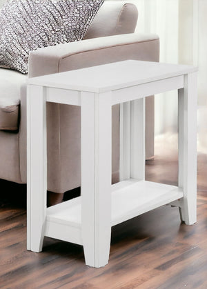 Homeroots 22" White Wood End Table With Shelf White  333041