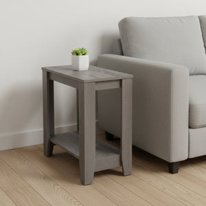 HomeRoots 22" Deep Taupe End Table with Shelf – Versatile Modern Design for Living Room, Bedroom, or Den Grey 333042