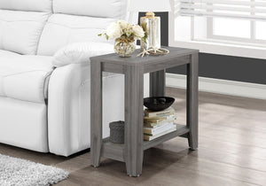 HomeRoots 22" Deep Taupe End Table with Shelf – Versatile Modern Design for Living Room, Bedroom, or Den Grey 333042