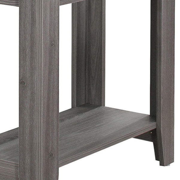 HomeRoots 22" Deep Taupe End Table with Shelf – Versatile Modern Design for Living Room, Bedroom, or Den Grey 333042