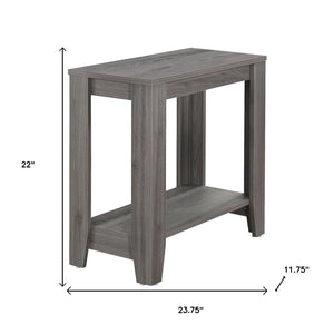 HomeRoots 22" Deep Taupe End Table with Shelf – Versatile Modern Design for Living Room, Bedroom, or Den Grey 333042