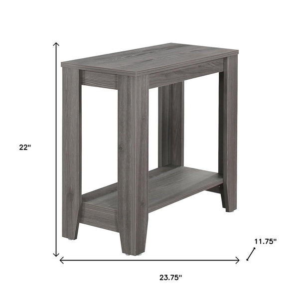 HomeRoots 22" Deep Taupe End Table with Shelf – Versatile Modern Design for Living Room, Bedroom, or Den Grey 333042