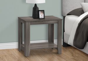 HomeRoots 22" Deep Taupe End Table with Shelf – Versatile Modern Design for Living Room, Bedroom, or Den Grey 333042