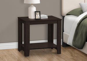 HomeRoots 22" Deep Taupe End Table with Shelf – Versatile Modern Design for Living Room, Bedroom, or Den Cappuccino 333043