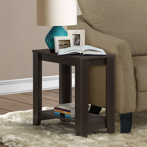 Homeroots 22" Dark Brown Wood End Table With Shelf Cappuccino  333043