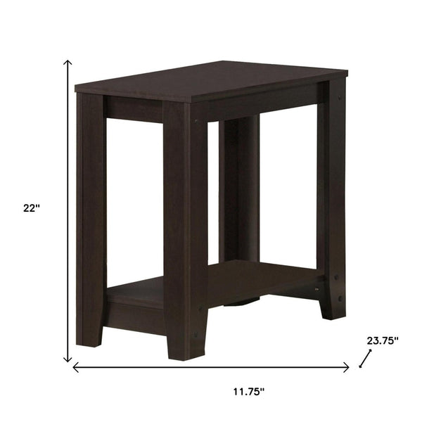 HomeRoots 22" Deep Taupe End Table with Shelf – Versatile Modern Design for Living Room, Bedroom, or Den Cappuccino 333043