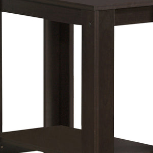 Homeroots 22" Dark Brown Wood End Table With Shelf Cappuccino  333043