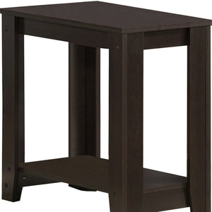 Homeroots 22" Dark Brown Wood End Table With Shelf Cappuccino  333043