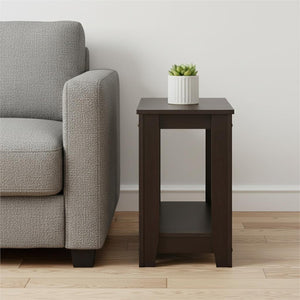 HomeRoots 22" Deep Taupe End Table with Shelf – Versatile Modern Design for Living Room, Bedroom, or Den Cappuccino 333043
