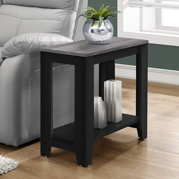 Homeroots 22" Black And Gray End Table With Shelf Black,Grey  333047