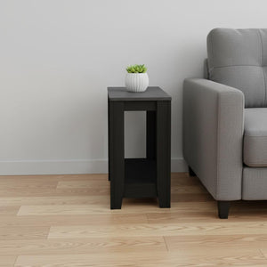 HomeRoots 22" Deep Taupe End Table with Shelf – Versatile Modern Design for Living Room, Bedroom, or Den Black,Grey 333047