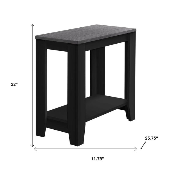 HomeRoots 22" Deep Taupe End Table with Shelf – Versatile Modern Design for Living Room, Bedroom, or Den Black,Grey 333047