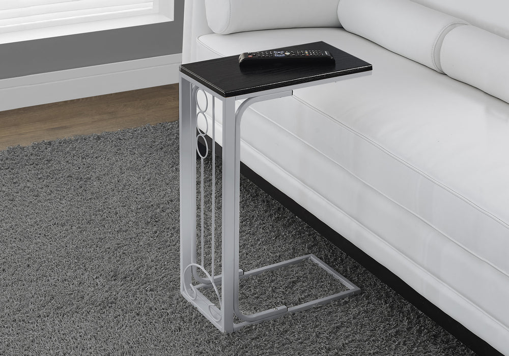 Homeroots 16" X 9" X 24.5" Blacksilver Mdf And Metal Accent Table Black,Silver  333050