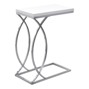 Homeroots 18.25" X 10.25" X 25" White Mdf Metal Accent Table White  333073