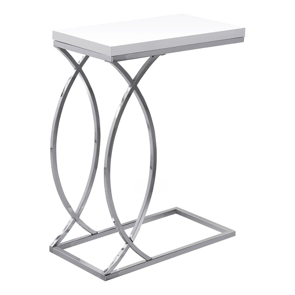 Homeroots 18.25" X 10.25" X 25" White Mdf Metal Accent Table White  333073