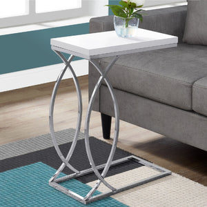 Homeroots 18.25" X 10.25" X 25" White Mdf Metal Accent Table White  333073