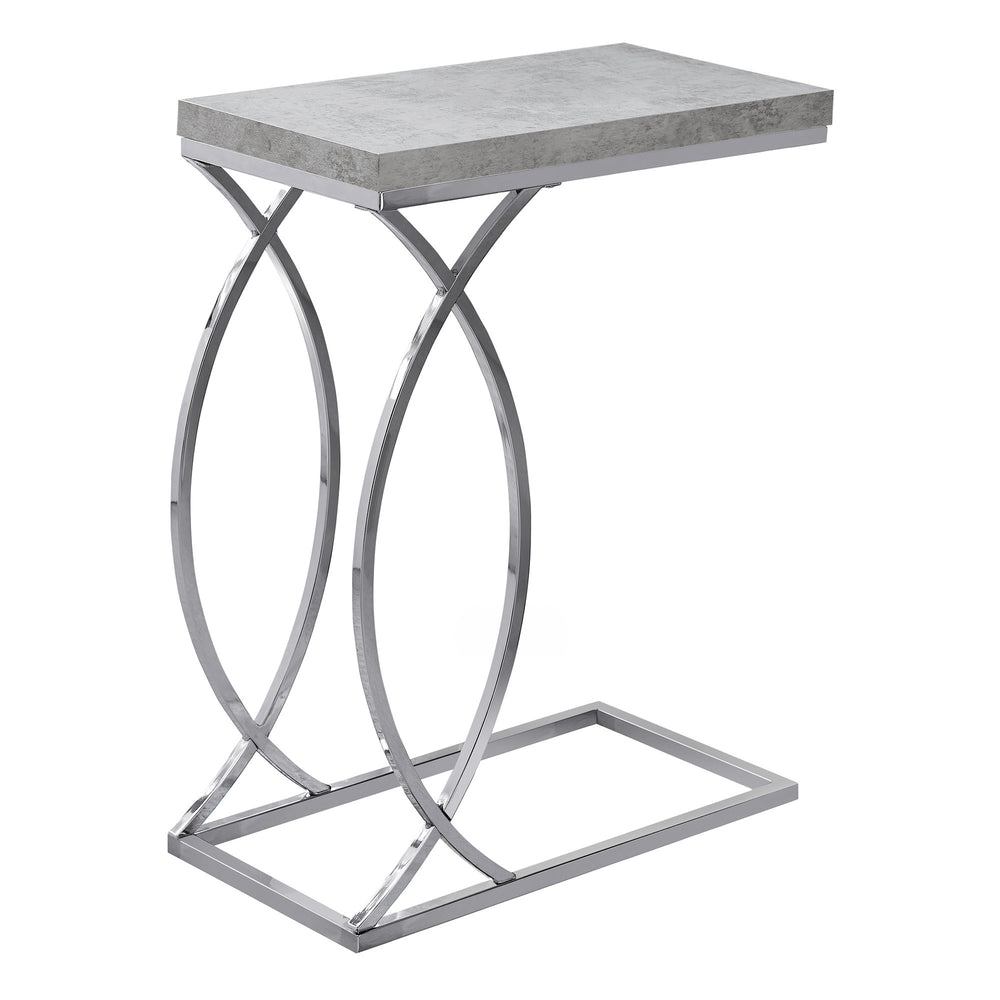 Homeroots 18.25" X 10.25" X 25" Grey Mdf Laminate Metal Accent Table Grey  333074