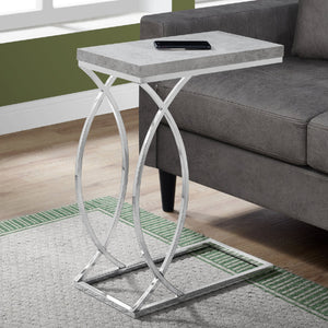 Homeroots 18.25" X 10.25" X 25" Grey Mdf Laminate Metal Accent Table Grey  333074