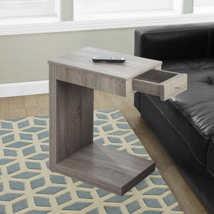 Homeroots 18.25" X 12" X 24" Dark Taupe Finish Hollow Core Accent Table Dark Taupe  333080