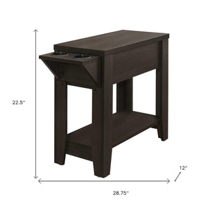 HomeRoots 23" Brown Wood End Table – Stylish Storage Solution with Shelf for Living Room or Bedroom Decor Cappuccino 333085