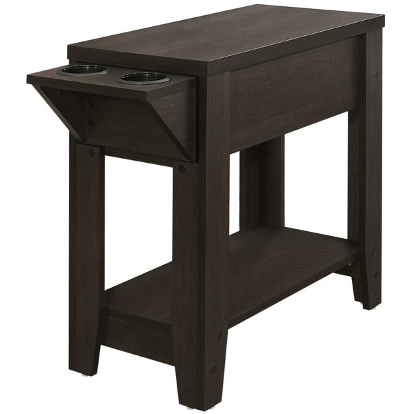 HomeRoots 23" Brown Wood End Table – Stylish Storage Solution with Shelf for Living Room or Bedroom Decor Cappuccino 333085