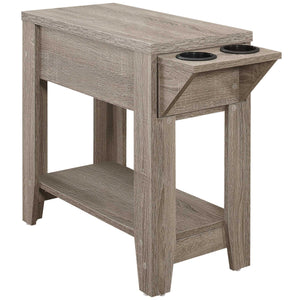 Homeroots 23" Taupe Wood End Table With Shelf Taupe  333086