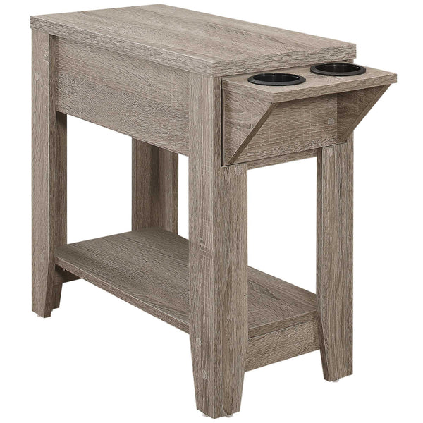 Homeroots 23" Taupe Wood End Table With Shelf Taupe  333086