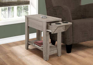 Homeroots 23" Taupe Wood End Table With Shelf Taupe  333086