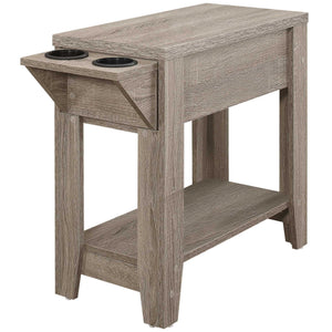 Homeroots 23" Taupe Wood End Table With Shelf Taupe  333086