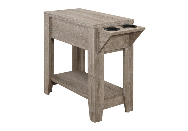 HomeRoots 23" Brown Wood End Table – Stylish Storage Solution with Shelf for Living Room or Bedroom Decor Taupe 333086